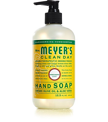 MRS. MEYER'S CLEAN DAY Hand Soap Scent Variety Pack Includes 1 of Each, Rosemary + Basil + Geranium + Honeysuckle + Lavender + Lemon Verbena, (Count of 6)