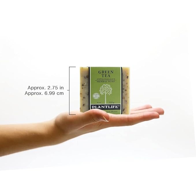 Plantlife Green Tea 3-Pack Bar Soap - Moisturizing and Soothing Soap for Your Skin - Hand Crafted Using Plant-Based Ingredients - Made in California 4oz Bar