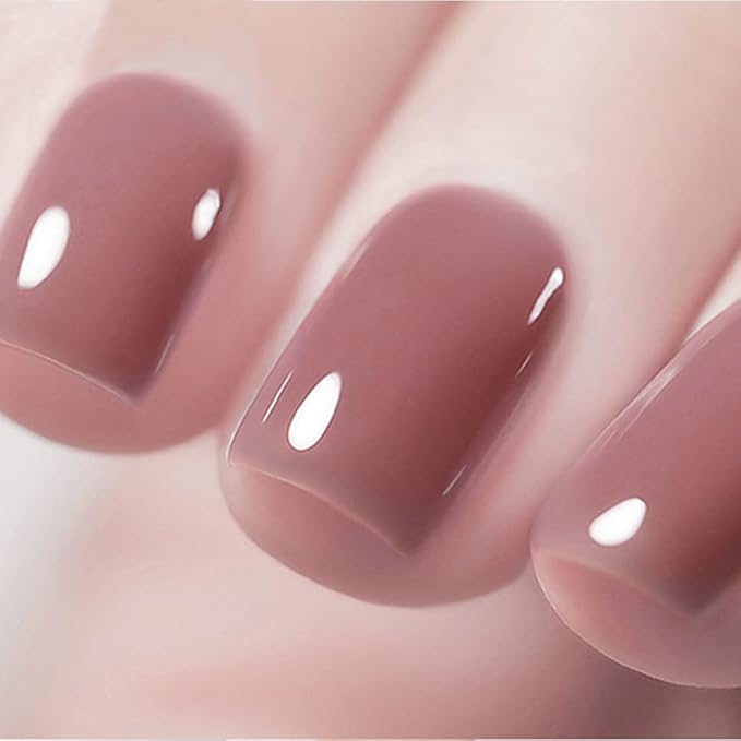 Vishine Transparent Jelly Gel Nail Polish Set - Pink Nude Milky White Skin Colors - UV LED Gel Nail Polish - Soak Off - 8ml