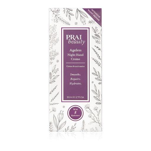 PRAI Beauty Ageless Night Hand Creme Anti-Aging and Nourishing Hand Cream, Hand Cream for Dry Cracked Hands, Paraben-Free, Vegan, Gluten-Free, 2.7 Fl Oz