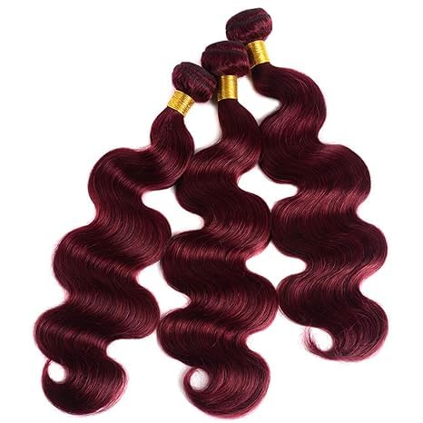 Burgundy Body Wave Bundles Human Hair Color 99j Body Wave Bundles 8a Grade Double Weft Brazilian Human Hair Soft and Silky for Black Women 12 14 16 Inch