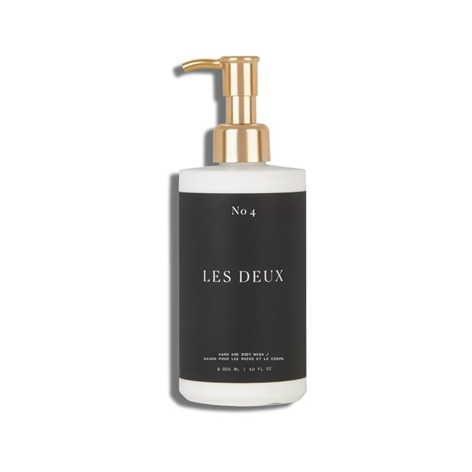 Les Deux Body Wash - Nourishing & Hydrating Natural Body Cleanser with Niacinamide, Probiotics, Rosehip & Marula Oils, No 4 - (Bergamot, Sandalwood, Vanilla). Sulfate free body wash