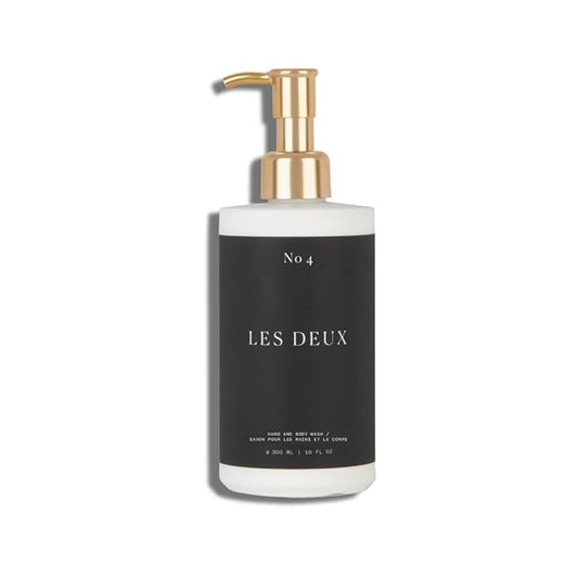 Les Deux Body Wash - Nourishing & Hydrating Natural Body Cleanser with Niacinamide, Probiotics, Rosehip & Marula Oils, No 4 - (Bergamot, Sandalwood, Vanilla). Sulfate free body wash