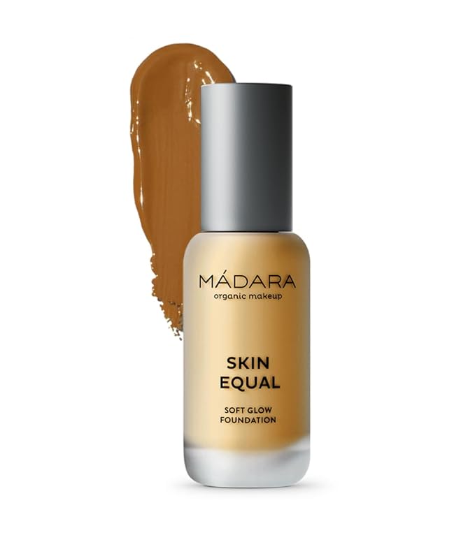 MÁDARA Organic Skincare | Skin Equal Soft Glow Foundation SPF15 OLIVE 60-30ml, Mineral foundation with hyaluronic acid, Buildable medium coverage, Dewy foundation, Vegan, COSMOS natural certified
