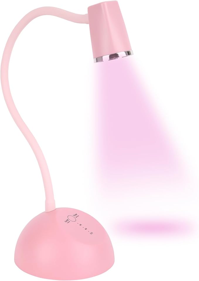 Touch Switch Nail Lamp,Flash Cure Gel X Lamp,Rechargeable Cordless UV LED Light with Timer, Gooseneck Gel Polish Curing Dryer Lamp,for Professional and Home Use (Pink)