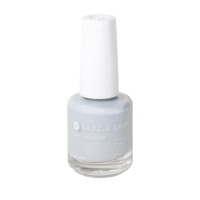 Dazzle Dry Nail Lacquer (Step 3) - Moonlight - A full coverage, pearlescent grey-toned blue. Full coverage cream. (0.5 fl oz)