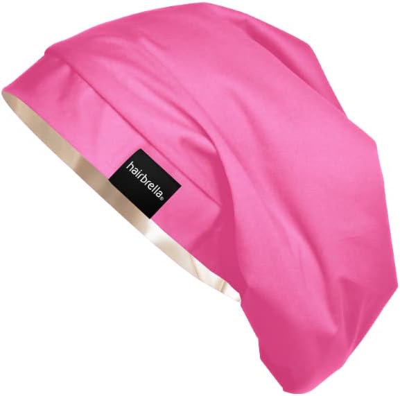 Hairbrella Satin Lined Adjustable Sleep Cap - Sleeping Caps for Women to Protect Hair, Satin Band Edge, Silk Bonnet