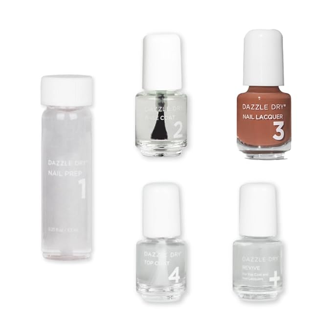 Dazzle Dry Mini Kit 4 Step System - Argyle - A rustic burnt orange. Full coverage cream. (5 Piece Kit / 5 Manicures)