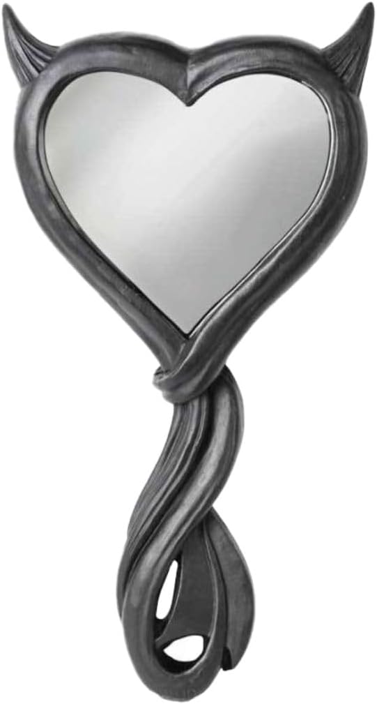 Alchemy England Devil's Heart Hand Mirror Gift Black Horns Gothic Boudoir