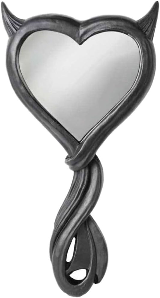 Alchemy England Devil's Heart Hand Mirror Gift Black Horns Gothic Boudoir