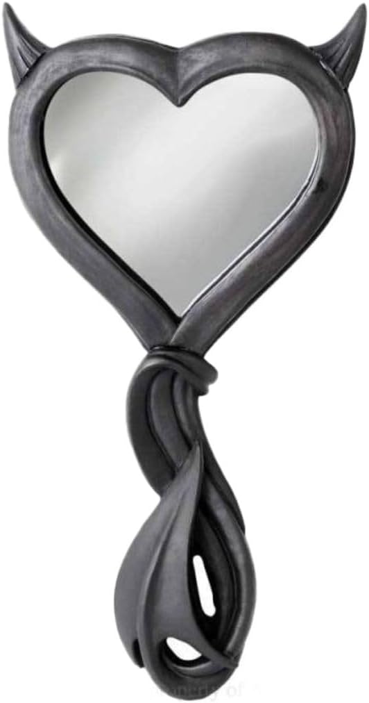 Alchemy England Devil's Heart Hand Mirror Gift Black Horns Gothic Boudoir