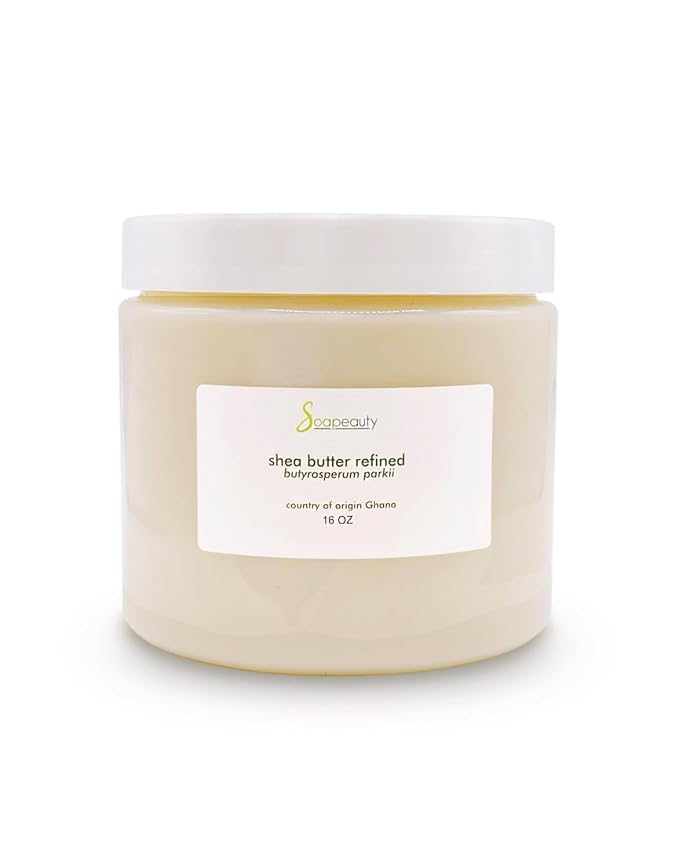 Soapeauty Premium Refined African Shea Butter - Expeller Pressed, Odorless - Pure Moisturizer for Skin & Hair - Ethically Sourced from Ghana | 16 oz