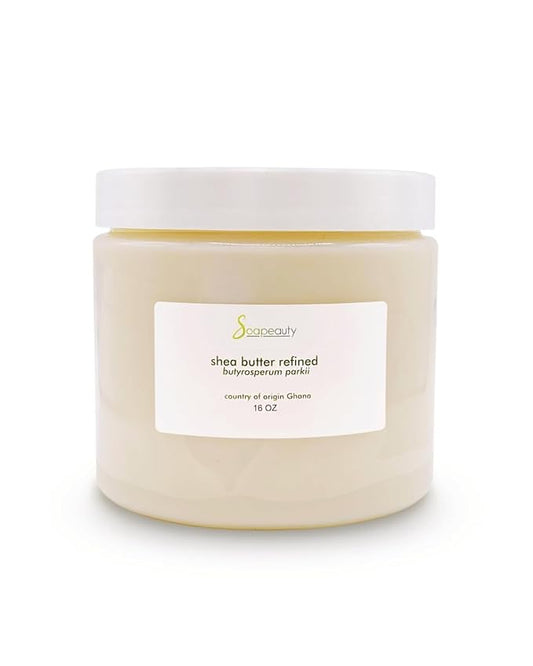 Soapeauty Premium Refined African Shea Butter - Expeller Pressed, Odorless - Pure Moisturizer for Skin & Hair - Ethically Sourced from Ghana | 16 oz