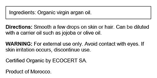 Swanson Certified Organic Argan Oil 2 fl Ounce (59 ml) Liquid
