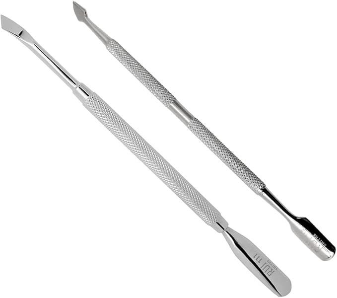Rui Smiths Professional Double Ended Stainless Steel Metal Pusher (Cuticle Pusher) Bundle - Styles No. 111 and 113
