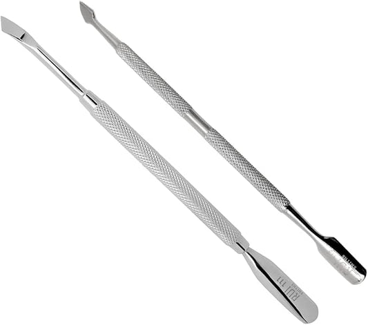 Rui Smiths Professional Double Ended Stainless Steel Metal Pusher (Cuticle Pusher) Bundle - Styles No. 111 and 113
