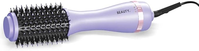 Cortex Beauty Infrared Volumizing Blowout Brush - Blow Dryer, Round Styling Tool for All Hair Types, 2" Barrel with Comb (Purple)