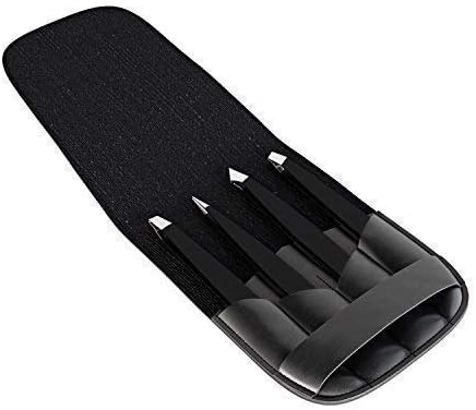 Tweezer Guru Eyebrow Tweezer Set (4-Piece) for Women & Men - Professional Slant and Pointed Tweezers Set with Case - Precision Tweezers Kit for Facial Hair, Splinter and Ingrown Hair Removal