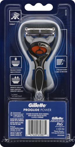 Gillette ProGlide Power Razor for Men, 1 Gillette Power Razor Handle + 1 Blade Refill (Pack of 2)