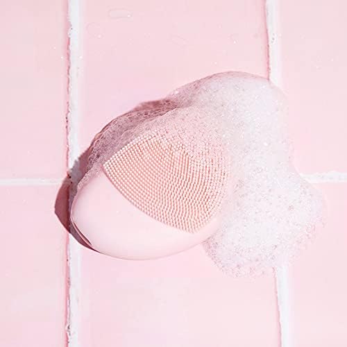 Sonic Facial Cleansing Brush- Deep Cleaning and Heated Rose Quartz, Silicone Face Brush - Vibrating Rose, Magnetic Charging and IPX7 Waterproof, Face Roller- Relieve Fine Lines and Wrinkles