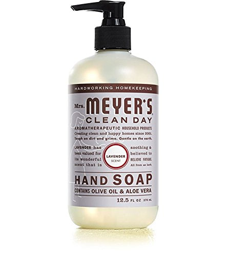 MRS. MEYER'S CLEAN DAY Hand Soap Scent Variety Pack Includes 1 of Each, Rosemary + Basil + Geranium + Honeysuckle + Lavender + Lemon Verbena, (Count of 6)