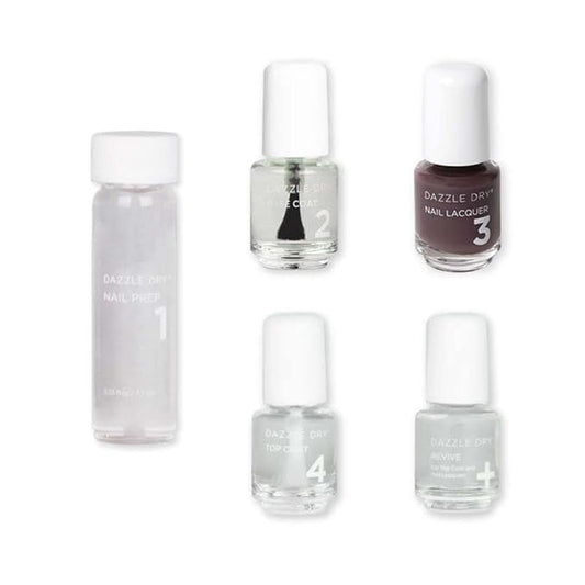 Dazzle Dry Mini Kit 4 Step System - Rum Raisin, a full coverage chocolate plum. (5 Piece Kit / 5 Manicures)