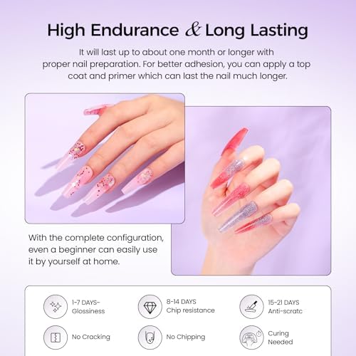 Poly Gel Nail Kit: PolyGel with Slip Solution Mini U V Nail Light Poly Nail Gel Kit for Beginners with Everything Extension 14 PCS