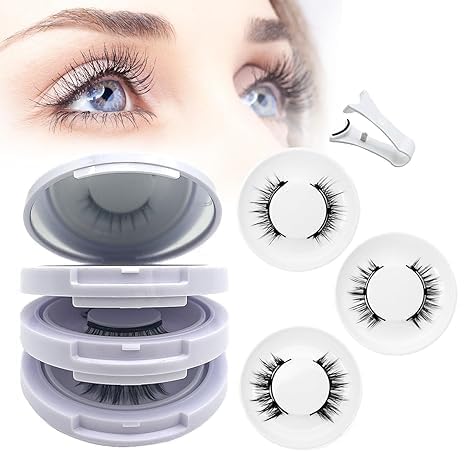 Magnetic Eyelashes with Applicator,2025 New Reusable Magnetic Eyelashes Natural Look No Glue or Liner Needed,Upgraded Soft Lashes for Daily Use(Natural+Simple+Devil)