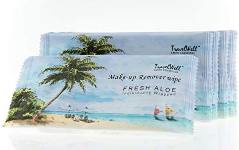 Travelwell Makeup Remover Wipes Bulk, Individually Wrapped Natural Fresh Aloe Travel Packs Elderly Bathing Cleansing Wipes - 500 Count per Package - Small Size Toiletries - Hotel Toiletries Bulk Set