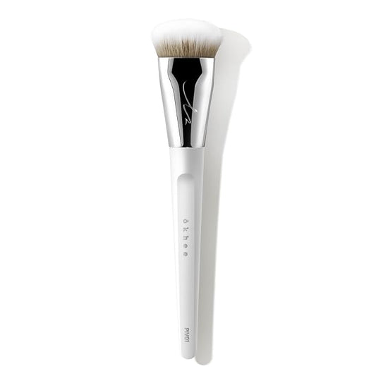 [SOO ADOR] okhee WHITE JADE Foundation Brush PIV01 - Flawless and Smooth Foundation Application for Radiant Skin | Designed by K-Pop Makeup Expert Seo Ok | Makeup Brush Base Brush