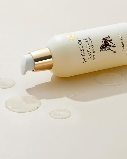 CHARMZONE Mayu Horse Oil and Gold Intense Moisturizing Lightweight Face Ampoule Golden Complex Gift for All Skin Type (100ml/3.38 fl.oz)