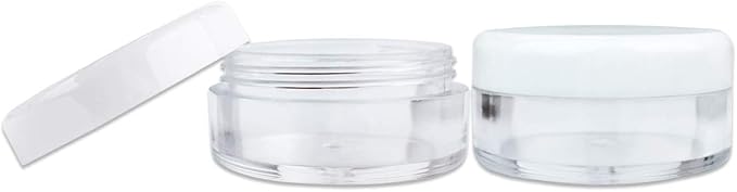 Beauticom (Quantity: 200 Pieces) 5G/5ML Round Clear Jars with White Lids for Lotion, Creams, Toners, Lip Balms, Makeup Samples