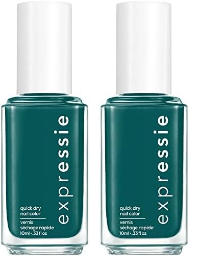essie expressie Quick-Dry Nail Polish, 8-Free Vegan, Sk8 with Destiny, Green, Streetwear n' Tear, 0.33 Ounce (Pack of 2)