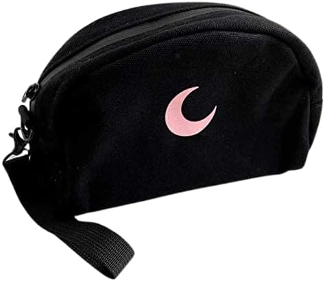 Brando Moon Smell Proof Makeup Bag with Moon - Carbon Neutralizing Fabric - Air Tight Zippers (Black)