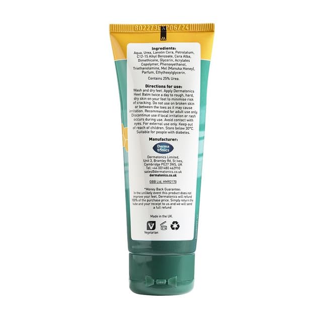 Manuka Honey Heel and Elbow Moisturizing & Exfoliating Cream for Dry and Cracked Heels | Dry Feet Treatment & Cracked Heel Repair for Rough, Dry and Cracked Feet, 2.37 fl oz Tube, 3 Pack