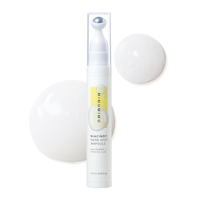 MIMUMIMU Niacinamide 10%+Thioctic Acid 100 ppm NIACINDY Facial Glow Ampoule for Dark Spot After Care - Daily Korean Potency Skincare - Uneven Tone, Hyperpigmentation, Discoloration Roll-on Ampoule