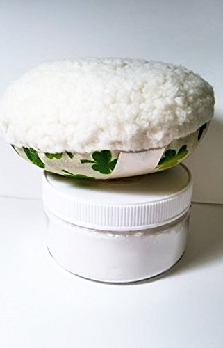 Irish Clover Silk Dusting Powder and Clover Design Body Puff Set