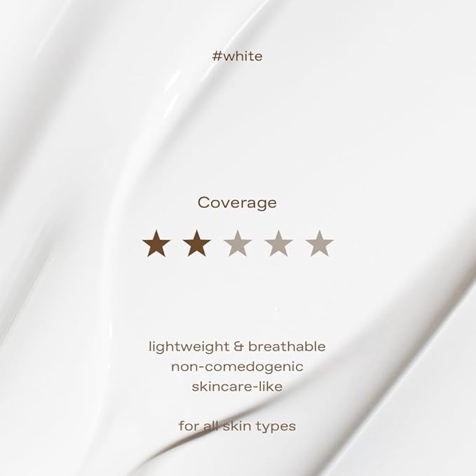 glow breathable blemish balm #white : lightweight & hydrating, skincare-like, medium-coverage bb cream infused with green tea water, 1 fl oz