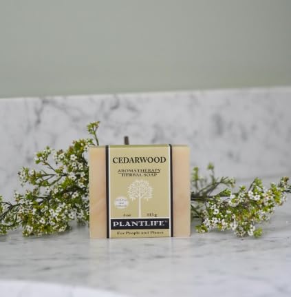 Plantlife Cedarwood 3-Pack Bar Soap - Moisturizing and Soothing Soap for Your Skin - Hand Crafted Using Plant-Based Ingredients - Made in California 4oz Bar