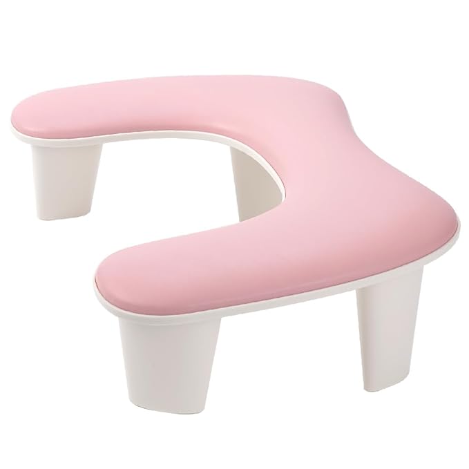 Arm Rest for Nails Tech Professional Manicure Hand Rest Pillow U-Shaped Soft PU Leather Detachable Manicure Hand Rest for Nails Toenails and Acrylic Nails Tech Pink