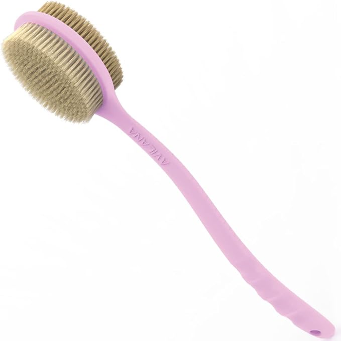 Avilana Back Scrubber for Shower,19 inch Silicone Body Scrubber with Handle, Shower Back Scrubber for Men and Women, Back Brush for Shower, Loofah with Handle Shower Brush
