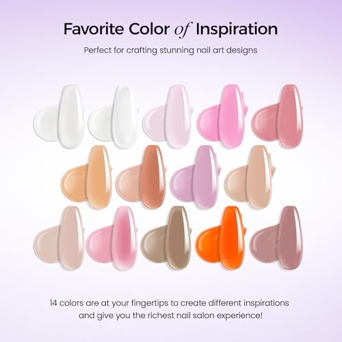 Poly Gel Nail Kit: PolyGel with Slip Solution Mini U V Nail Light Poly Nail Gel Kit for Beginners with Everything Extension 14 PCS