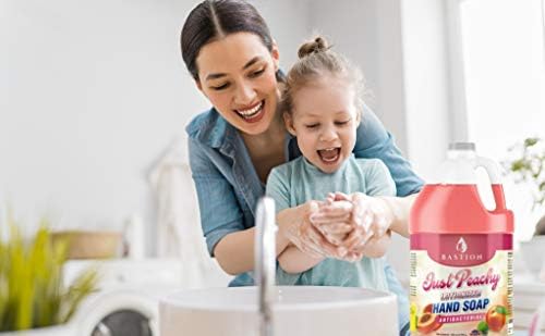 Hand Soap Antimicrobial Just Peachy Luxurious Lotionized Hand Wash One Gallon (128 Oz.) Refill Jug. Made in The USA