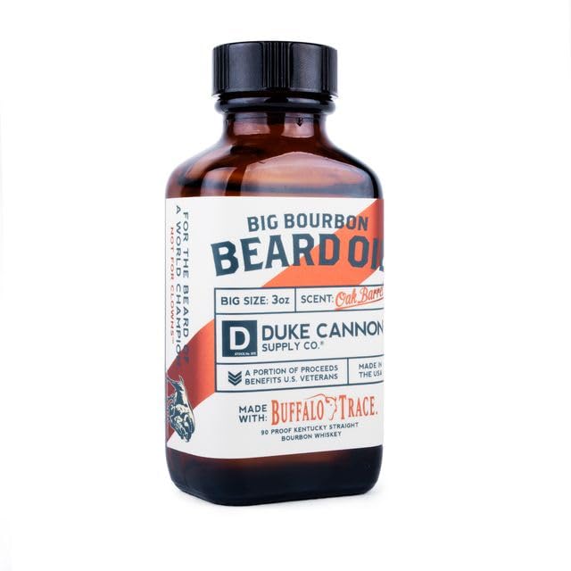 Duke Cannon Big Bourbon Beard Balm & Beard Oil, Woodsy Oak Barrel Scent, Premium Beard Care with Buffalo Trace Bourbon. (2 Pack Bundle)