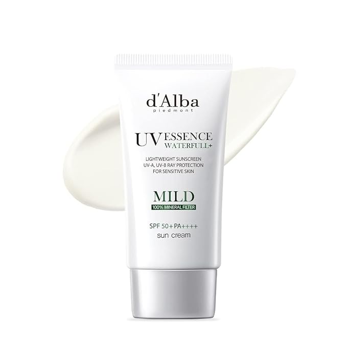 d'alba [ORIGINAL] MILD MINERAL SUNSCREEN SPF50+PA+++ Vegan, Chemical-Free for super sensitive and post-procedure skin, Non-Greasy, UVA/UVB protection (Pink, 50, Sun Protection Factor (SPF)) (Mild)