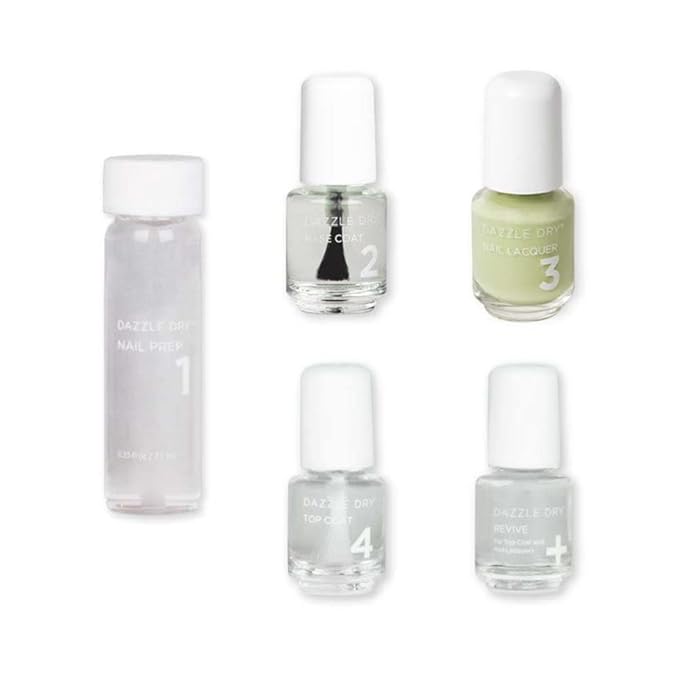 Dazzle Dry Mini Kit 4 Step System - Pistachio, a muted honeydew green. Full coverage, cream. (5 Piece Kit / 5 Manicures)