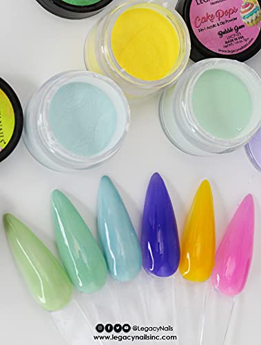 Legacy Nails Professional COLLECTION Acrylic Powder Kit 6 Colors Nail Art Set for Manicure DIY for Dip & Acrylic Nail Extensions (CAKE POPS COLLECTION)