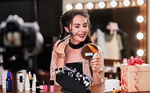 Coffin Brush Holder - Gothic Wooden Makeup Organizer for Vanity - Spooky Halloween Decor for Bathroom, Living Room or Bedroom - Witchy Gifts for Women -Black - 11x6x4 Inches