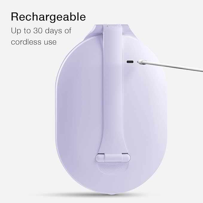 Fancii LED Rechargeable Portable Makeup Mirror with 3 Color Light Settings & 10x Magnetic Magnifying Mirror – Ultra Slim, Foldable Travel Vanity Mirror, 1500 mAh Battery, Height (Purple)