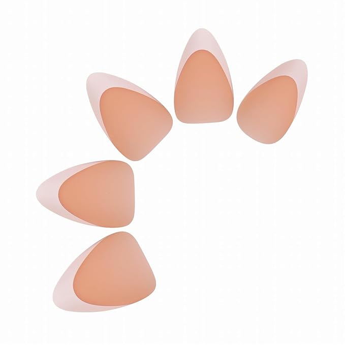 Allkem Soft Gel Nail Tips - Extra Short French Stiletto Nail Extensions Kit - 12 Sizes Short Full Cover Nails - Neutrals - Bold (360 Pieces)